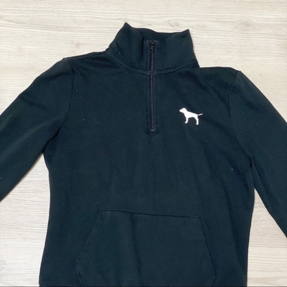 PINK Victoria’s Secret black half zipped pullover - Picture 3 of 7